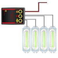 โคมไฟกระพริบย่างไฟคำเตือนแฟลช8LED 12V 1ถึง4 COB สำหรับรถยนต์มอเตอร์ไซค์