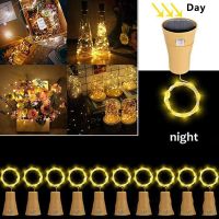 ZZOOI 10Pack Solar Wine Bottle Lights 20 LED Solar Cork String Light Copper Wire Fairy Light for Holiday Christmas Party Wedding Decor