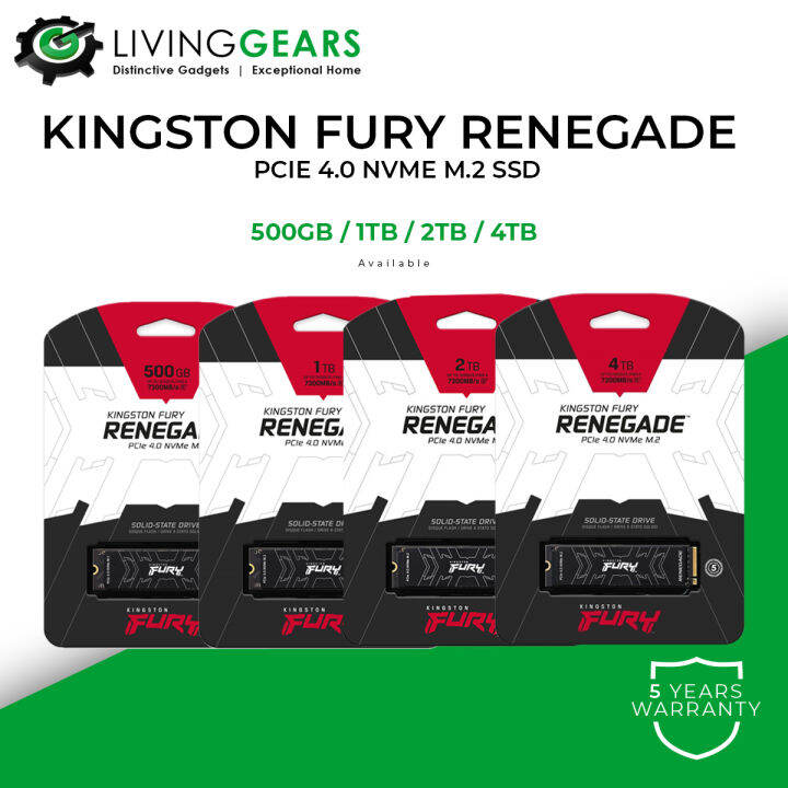 KINGSTON FURY Renegade PCIe 4.0 NVMe M.2 SSD(500GB/1TB/2TB/4TB) 📌 | Lazada