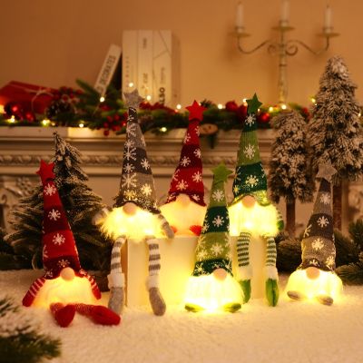 【CC】❡◐  1pc Gnomes With Glowing Faceless leg Xmas Pendant Dwarf Ornaments Decorations