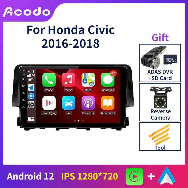 acodo-car-radio-stereo-for-honda-civic-2016-2018-android12-9-ips-touch-screen-gps-navigation-carplay-android-auto-wifi-bt-fm-youtube-car-radio-playe