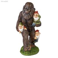 Gorilla Statue Outdoor Garden Resin Statue Bigfoot and Gnomes Figurine Sculpture Ornament for Patio Lawn Yard Art Decoration