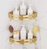 Corner Shelf Wall Mounted Bathroom Shelf Brushed Gold Aluminum Bath Shower Shelf Bath Shampoo Holder Corner Shelf