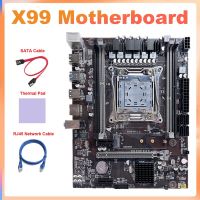 X99 Motherboard LGA2011-3 Computer Motherboard Support DDR4 ECC RAM+Thermal Pad+SATA Cable+RJ45 Network Cable