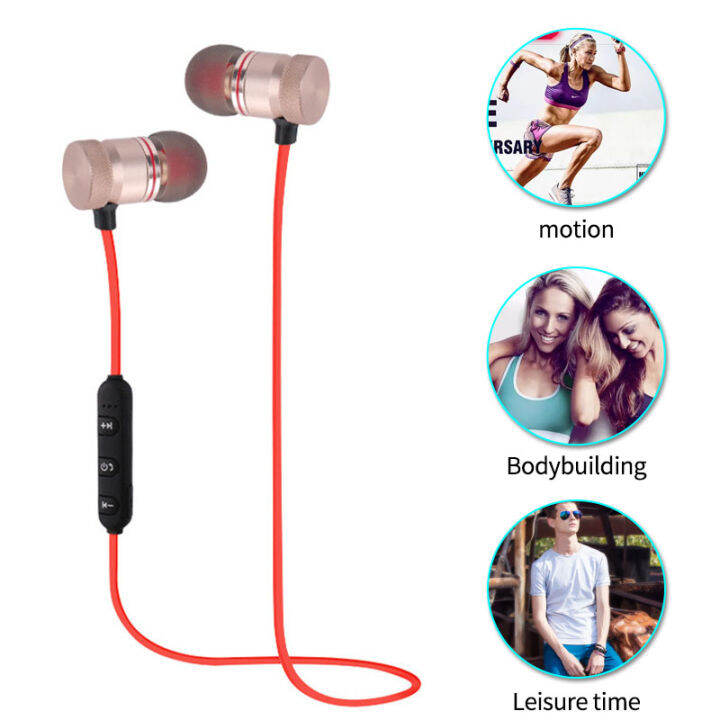 100-ของแท้-หูฟังบลูทูธ-หูฟังออกกำลังกาย-มีแม่เหล็ก-magnet-sports-in-ear-bluetooth-เสียงดี-เบสตึบ