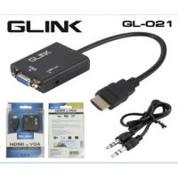 PRO+++ โปรโมชั่น ของแท้ Glink GL-021 สายแปลง HDMI TO VGA มีช่องต่อเสียง Converter Adapter With 3.5mm Audio port มีบริการจัดส่ง อะ แด ป เตอร์ อะแดปเตอร์ รถยนต์