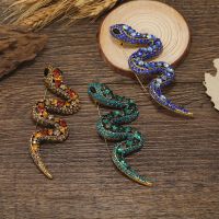 Morkopela New Rhinestone Snake Brooches for Women Vintage Crystal Animal Men Shirt Suit Fashion Jewelry Clothing Accessories