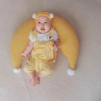 Korean Style Cotton Moon-shaped Baby Pillows Newborns Shaping  Soft Anti-spillover Nursing Pillow Infant Accessories