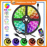 แถบไฟ Led รองรับบลูทูธ5V พร้อม Usb 5050 30 Led/m RGB ซิงค์โทรศัพท์ดนตรีแอปควบคุมไฟด้านหลังทีวียืดหยุ่นกันน้ำแถบแสงไฟ Led