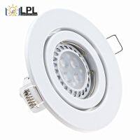 【LZ】™  Branco escovado alumínio Downlight Frame recesso teto encaixe corte buraco design anti-reflexo MR16 GU10