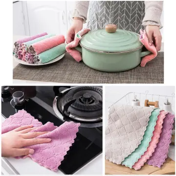 10pcs Kitchen Dish Cloths, Coral Fleece Microfiber Dish Towels