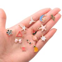 10Pcs Mixed Enamel Unicorn Animal Birds Tree Charms Pendants DIY Handmade Jewelry Making Accessaries