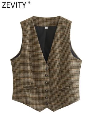 เสื้อแจ็คเก็ตเสื้อกั๊กสั้นมีลายพิมพ์คอวีสำหรับผู้หญิง,เสื้อพิมพ์ลายคอวีเสื้อเสื้อกั๊กแขนกุดเสื้อ CT3053