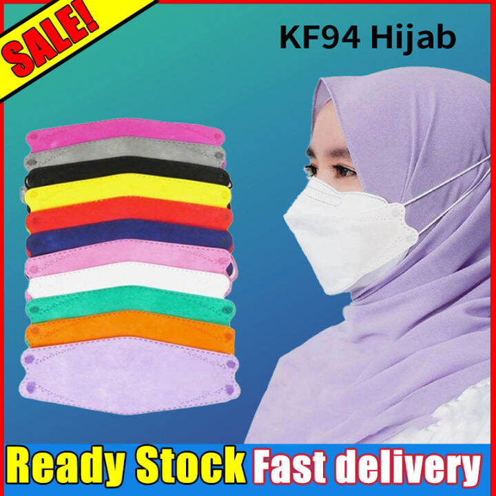 50Pcs Muslim Adult KF94 Mask Hijab Headloop Korea FaceMask kf94 mask
