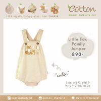 Eotton ชุดเอี๊ยมขาสั้นลายจิ้งจอก คอตต้อนออแกร์นิคแท้ 100% นำเข้าจากแคนาดา Jumper Little Foxy Family