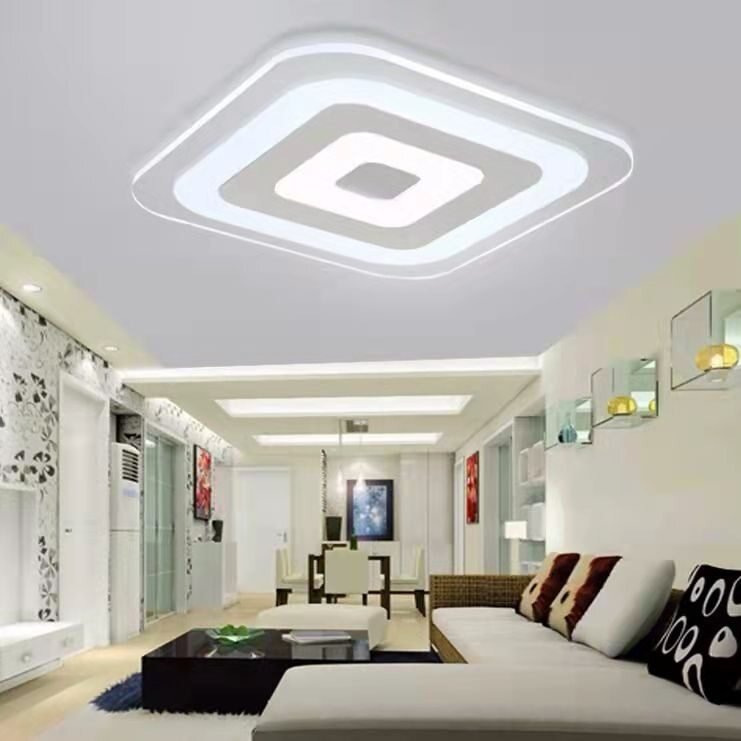 Acrylic LED Ceiling Light Home Lamp Modern Elegant Living Room Bedroom Square 