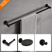 VGX Bath Hardware Sets Towel Rack Bar Toilet Paper Holder Soap Dish Robe Coat Hook Bathroom Accessories Set Wall Mount Black