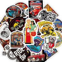 10/30/50 PCS Retro Beauty Classic Car Motorcycle Waterproof Trolley Case Sticker Toy Wholesale Stickers Labels