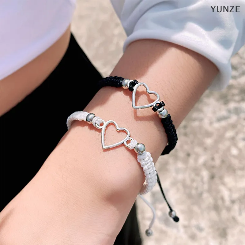 YUNZE Love Heart Couple Bracelet for Lover Women Men Hand Crafted  Adjustable Rope Friends Relationship Matching Bracelets Jewelry Gift |  Lazada PH