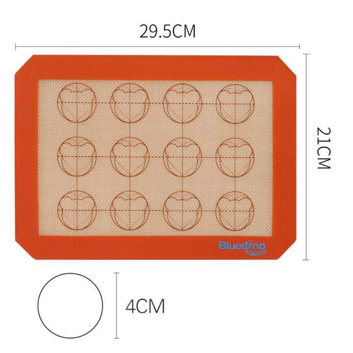 2023-new-congbiwu03033736-bluedrop-แผ่นการอบขนมมาการองแผ่นอบขนมซิลิโคนเกรดอาหารแผ่นซับเตาอบนอนสติ๊กแผ่นน้ำตาลขนาดไตรมาส21x29-5cm-กระทะ
