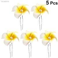 ♙☜♚ 5Pcs Foam Hair Clips Hawaiian Plumeria Hairpins Bridal Hair Pins U-Shaped Barrette For Wedding Hairstyle Design Styling Tools