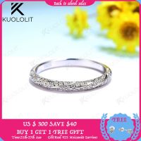 Kuololit แหวนมอยส์ซอไนต์วิลโลว์แบบม้วน,สำหรับผู้หญิงผู้ชายสีล้วน18K 14K 10K สีทองคำขาวทรงกลมตัดสำหรับแหวนแต่งงานคลาสสิกหรูหรา