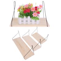 1 Set Wooden Wall Mounted Book Shelf Flower Pot Storage Rack Shelves Hanging Holder Household Home Decor