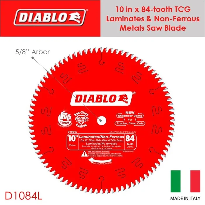 Freud Diablo 10 In X 84 Tooth Tcg, Diablo 10in Table Saw Blade