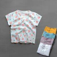 Kids Girls Boys T shirt Summer Children Cotton Linen Soft Tops Clothes T-shirt Baby Girls Short Sleeve Shirt