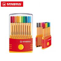 [ขายดี WXJKSPPOIOP 677] ปากกาหมึกเจล Fineliner ปากกาไฟเบอร์88 Stabilo 0.4มม. 10/20/25สีเครื่องเขียนในโรงเรียนสีมืออาชีพ1ชุด