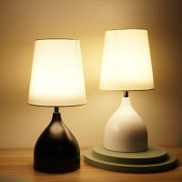 【YD】 Table Lamp Iron Base Lampshade Desk Bedroom Bedside Room