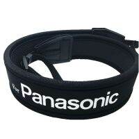 For PANASONIC สายคล้องกล้อง แบบนิ่ม Neoprene สายสีดำ/อักษรขาว (1379)