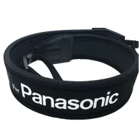 For PANASONIC สายคล้องกล้อง แบบนิ่ม Neoprene สายสีดำ/อักษรขาว (1379)