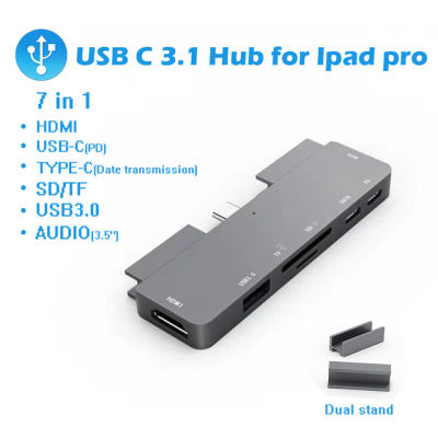 【❂Hot On Sale❂】 jhwvulk Usb C Hub Usb3.1 Type-C สำหรับ Ipad Pro ชาร์จ Pd Macbook Air เปลี่ยนเป็น Hdmi Usb 3.0อะแดปเตอร์ Type-C โทรศัพท์พร้อมช่องเสียบข้อมูลหูฟัง