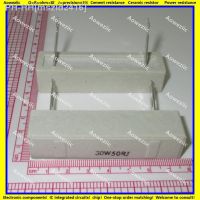 2Pcs 30W50RJ 30W 50 ohm /- 5 Horizontal cement resistor 30W 50RJ Cement resistance 30W50R 30W50OHM Ceramic resistor plug-in