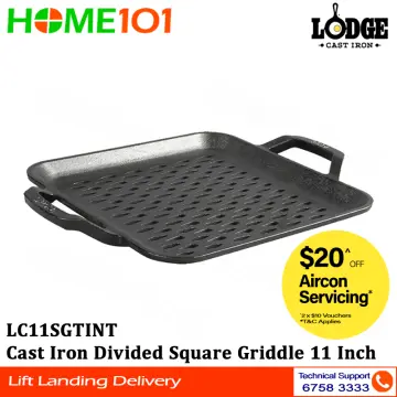 Lodge Cast Iron 11 Inch Square Divided Griddle