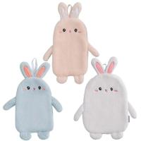 Hanging Hand Towels Rabbit Shape Hanging Hand Towels For Bathroom &amp; Kitchen Ultra Thick Hand Towel With Hanging Loop Cute Coral Fleece Hand Towels way