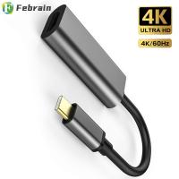 FEBRAIN UHD อะลูมินัมอัลลอย4K 60Hz ตัวแปลง USB C ประเภท C เป็น HDMI-อะแดปเตอร์ที่รองรับ