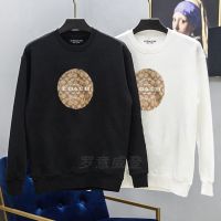 CODCheng Yuan Mens and womens same style couples sweater COACHI fashion casual round neck color LOGO print large size pullover long-sleeved sweater