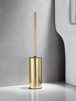 Golden toilet brush ceramic toilet brush base floor set bathroom European style electroplating silver brushed