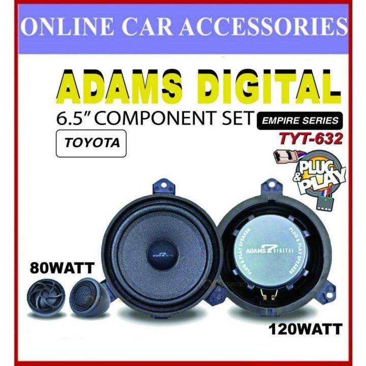 Adams Digital Toyota OEM Plug and Play 6.5"Inch 2 Way Component Set Car