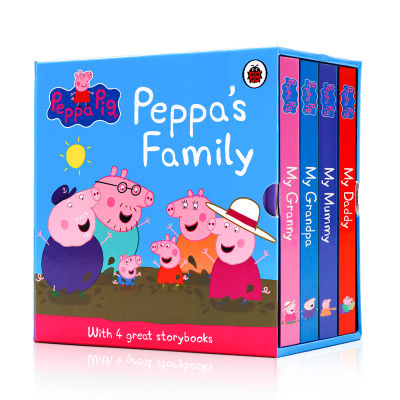 Peppa Pigs Family piggy pages 4 Volume blackboard book original English version of My Daddy Mummy Grandpa Granny peppa pig young story book box