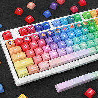 Rainbow Gradient Keycaps PBT 133คีย์ Gaming Key Caps XDA โปรไฟล์ Dye Sublimation Keycap สำหรับ MX Switches แป้นพิมพ์เครื่องกล