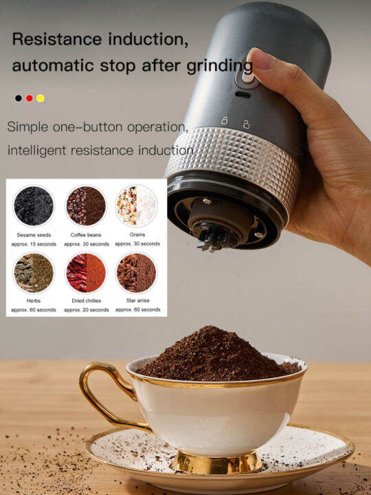 Lonice Store Mini Electric Coffee Grinder Portable Handheld Bean