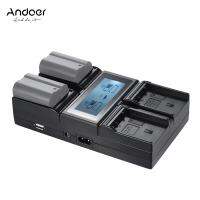 Andoer กล้องดิจิตอล NP-F970เครื่องชาร์จแบตเตอรี่4ช่องสำหรับ NP-F550 F750 F950 NP-FM50 FM500H QM71สหภาพยุโรปปลั๊กอเมริกันอังกฤษ