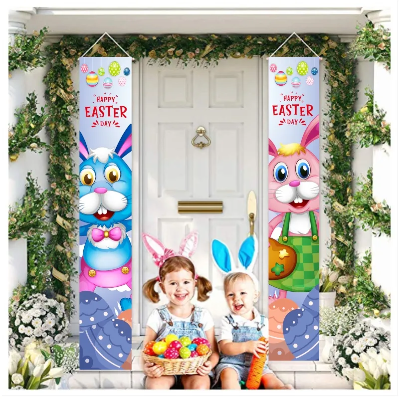 ✴♧❀ Easter Decoration 2024 Porch Sign Hanging Banner Spring ...