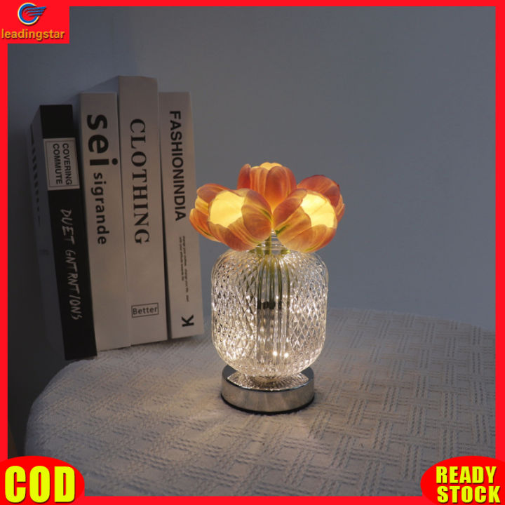 leadingstar-rc-authentic-1-2w-led-simulation-tulip-night-light-rechargeable-artificial-flower-table-lamp-ornaments-for-home-decor