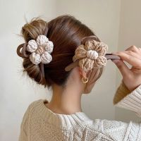 【jw】♕♗  VANIKA Woolen Weave Flowers Hair Clip Clamp Fashion Ponytail Crab Claw WOMAN HAIR CLIP ACCESSORI FOR GIRL