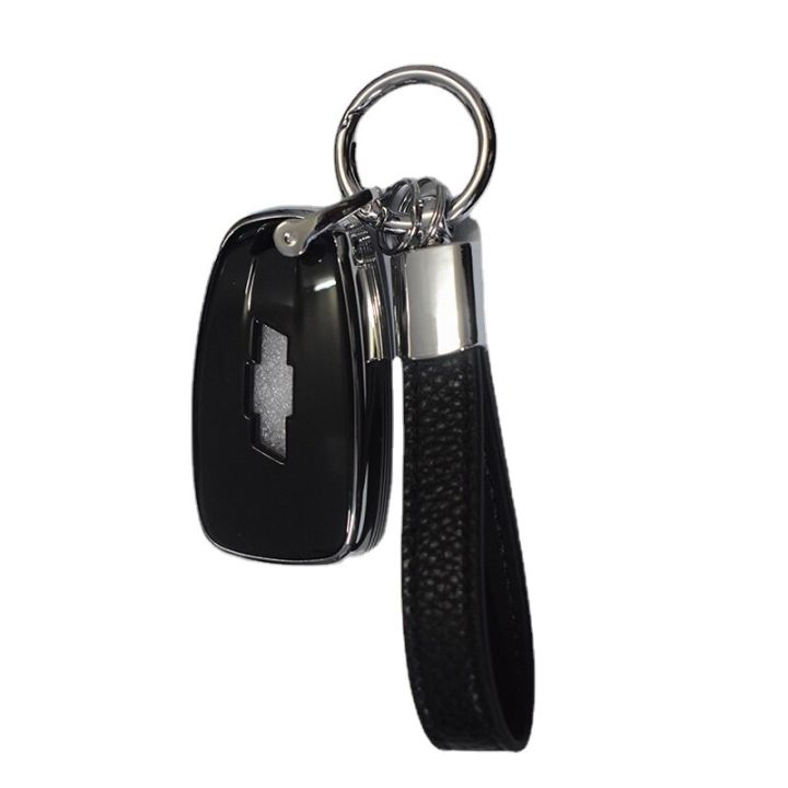 ใหม่2023-พวงกุญแจหนังพวงกุญแจโลหะ2ปุ่มเงิน-tpu-ฝาครอบเคสกุญแจรถยนต์สำหรับเชฟโรเลตออร์แลนโด-onix-ปกป้องฝาครอบกุญแจสำรอง