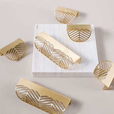❏❀◕ Leaf Shape Brass Gold Cabinet Pulls Furniture Handles Kitchen Door Handle Copper Drawer Pull Knobs Cupboard Handle